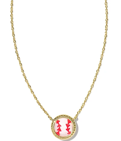 Kendra Scott Baseball Novelty Short Pendant Necklace