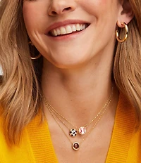 Kendra Scott Baseball Novelty Short Pendant Necklace