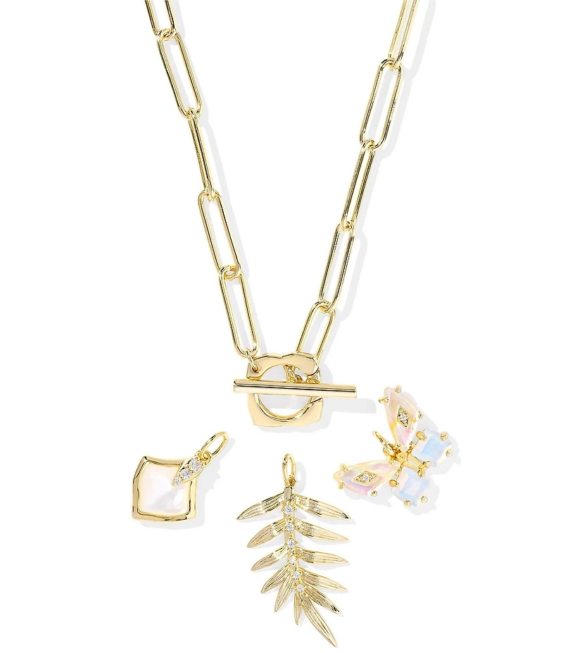 Kendra Scott Bianca Butterfly Palm Leaf Charm Short Chain Pendant Necklace