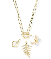 Kendra Scott Bianca Butterfly Palm Leaf Charm Short Chain Pendant Necklace