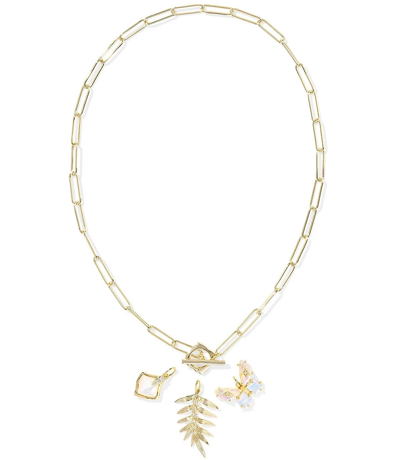 Kendra Scott Bianca Butterfly Palm Leaf Charm Short Chain Pendant Necklace