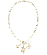Kendra Scott Bianca Butterfly Palm Leaf Charm Short Chain Pendant Necklace