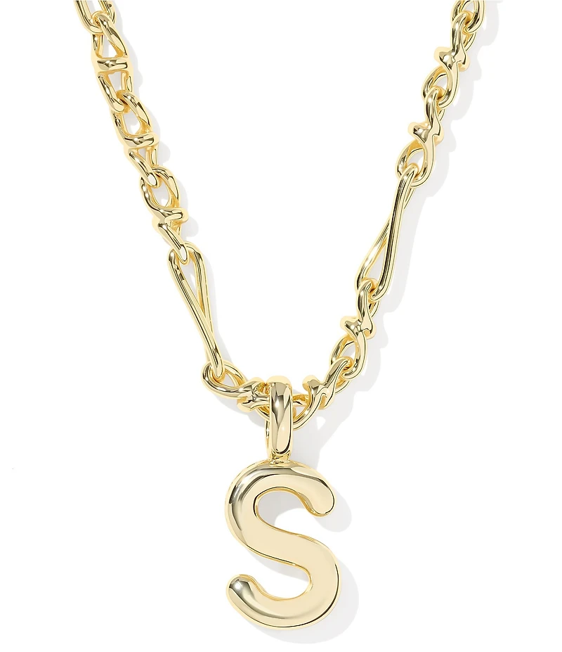 Kendra Scott Bubble Gold Letter Short Initial Pendant Necklace
