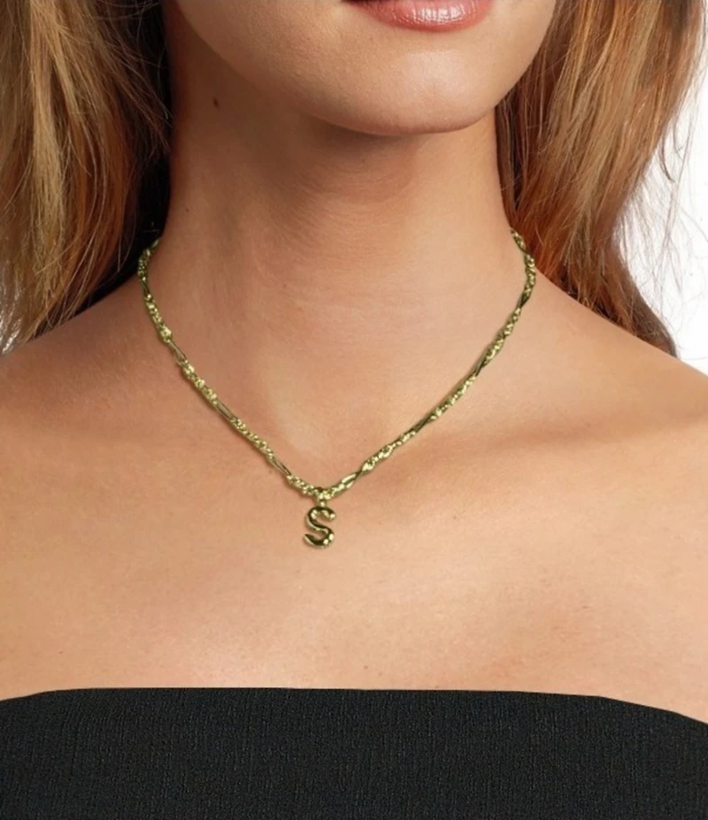 Kendra Scott Bubble Gold Letter Short Initial Pendant Necklace