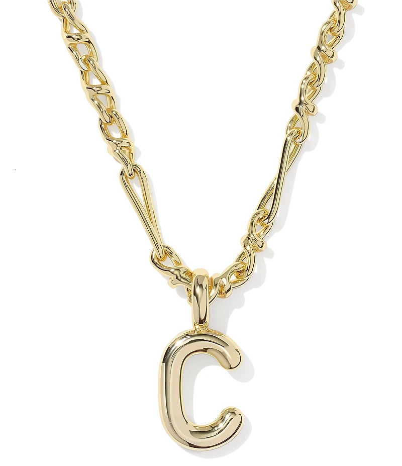 Kendra Scott Bubble Gold Letter Short Initial Pendant Necklace