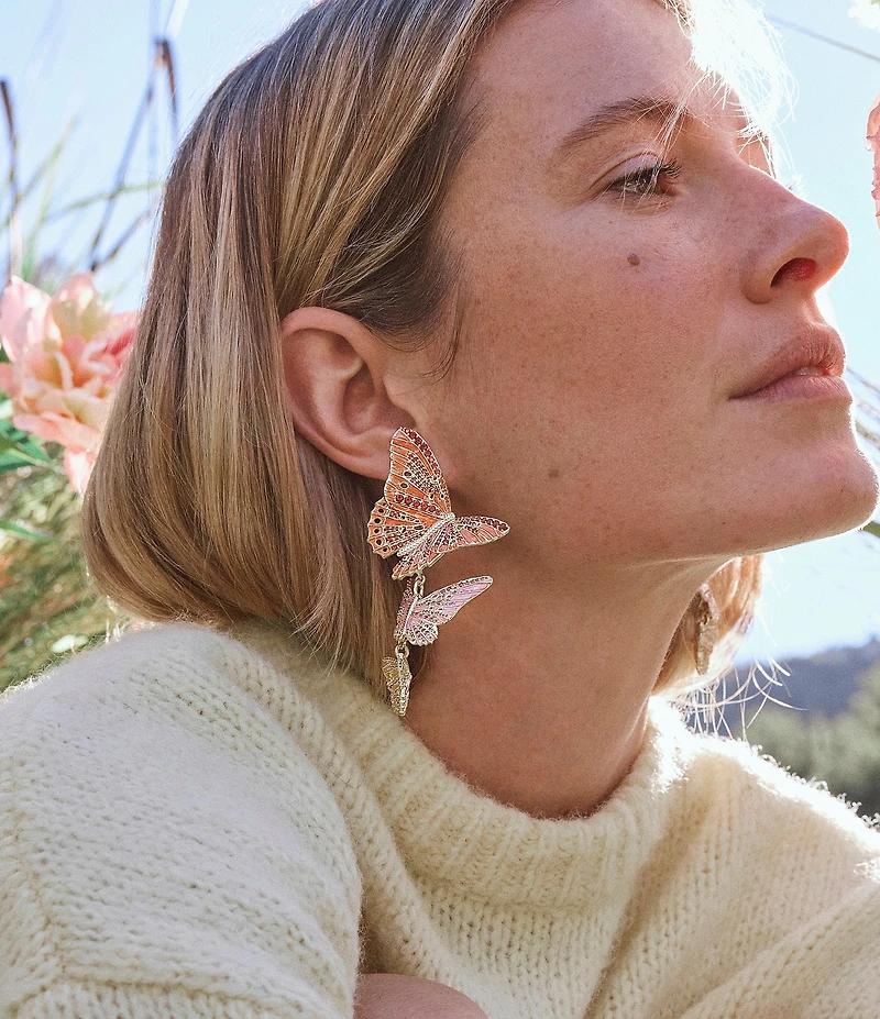 Kendra Scott Cailey Enamel Butterfly Statement Drop Earrings
