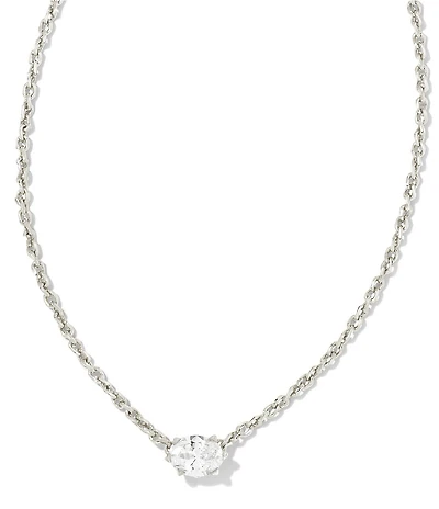 Kendra Scott Cailin Silver Crystal Short Pendant Necklace
