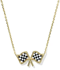 Kendra Scott Checkered Flag Short Pendant Necklace