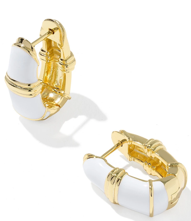 Kendra Scott Courtney Game Day Enamel Huggie Hoop Statement Earrings
