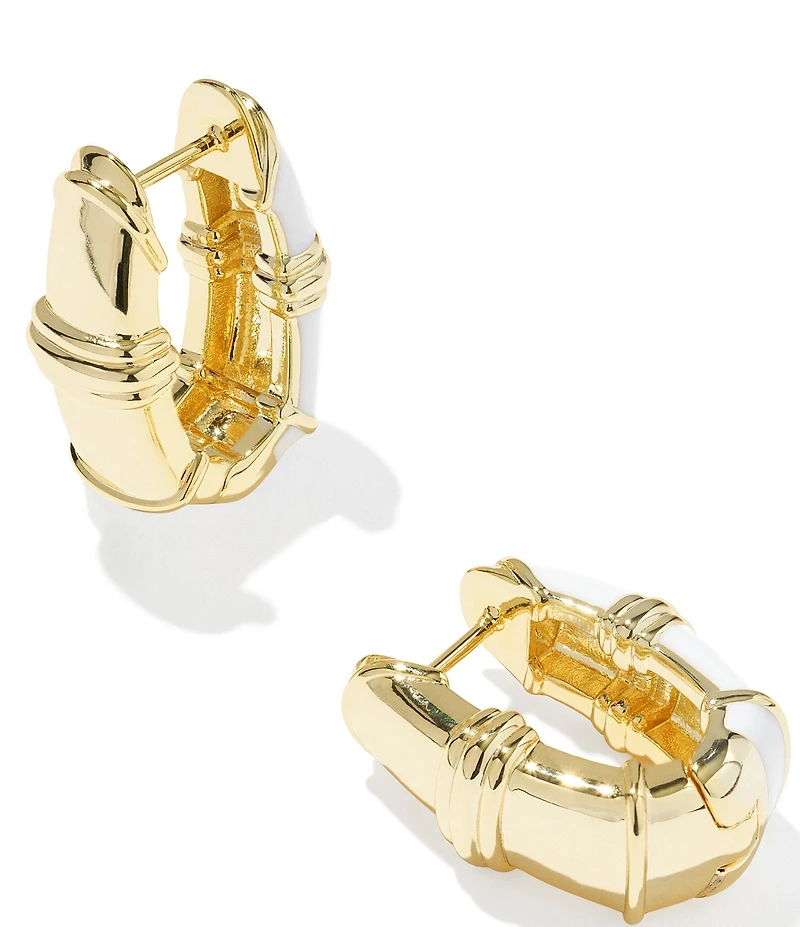 Kendra Scott Courtney Game Day Enamel Huggie Hoop Statement Earrings