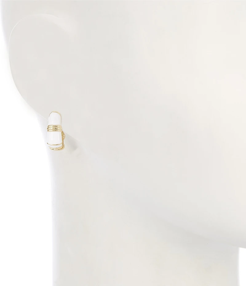 Kendra Scott Courtney Game Day Enamel Huggie Hoop Statement Earrings