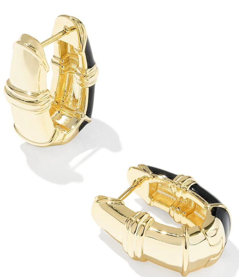Kendra Scott Courtney Game Day Enamel Huggie Hoop Statement Earrings
