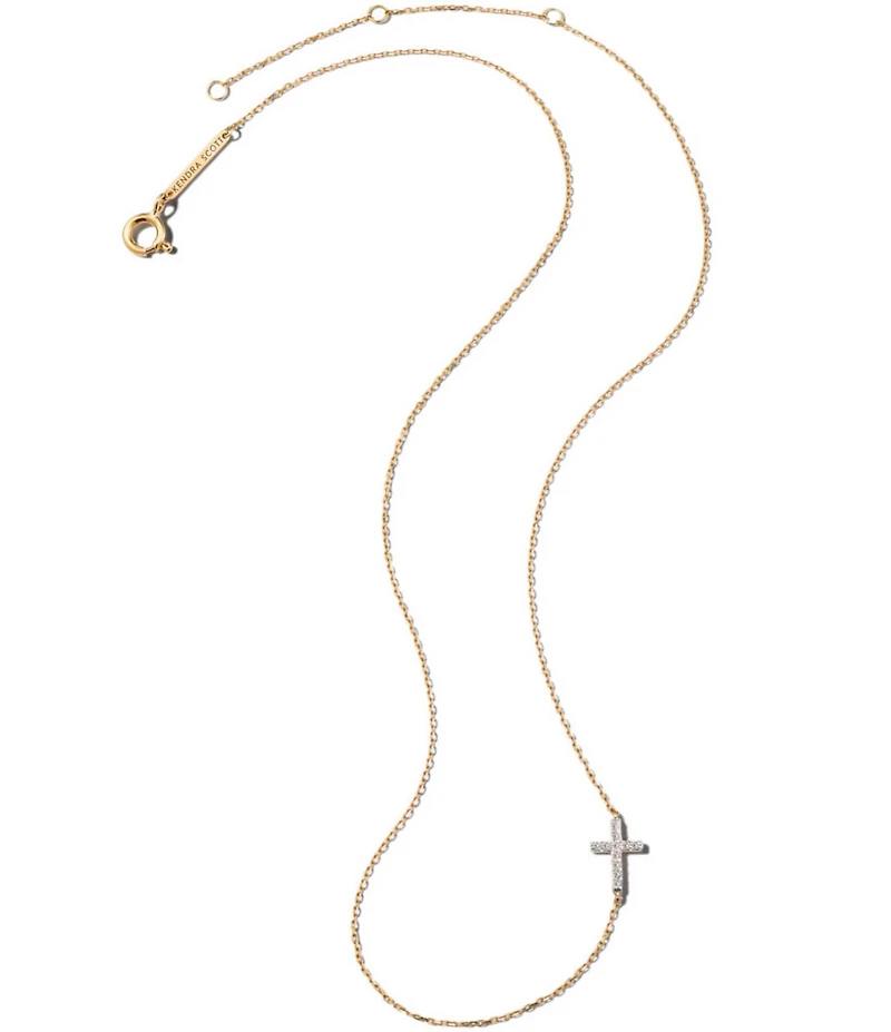 Kendra Scott Cross 14k Yellow Gold Strand Necklace