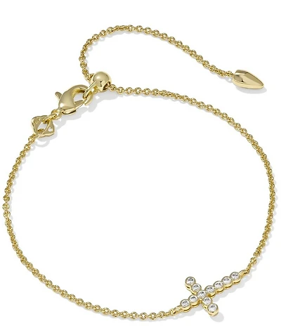 Kendra Scott Crystal Cross Delicate Line Bracelet