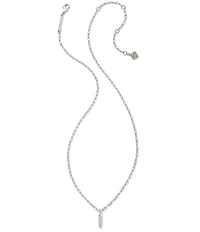 Kendra Scott Crystal Initial Letter Silver Short Pendant Necklace