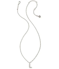 Kendra Scott Crystal Initial Letter Silver Short Pendant Necklace