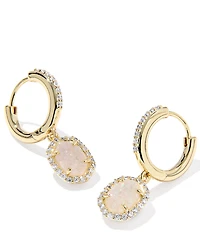 Kendra Scott Daphne Crystal Frame Drusy Huggie Hoop Earrings