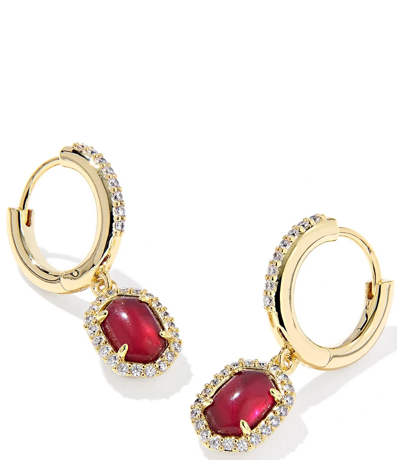 Kendra Scott Daphne Crystal Frame Huggie Hoop Drop Earrings