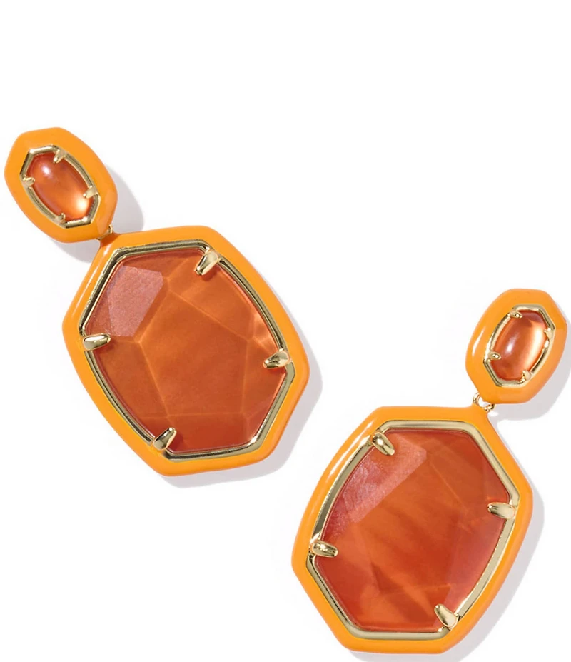Kendra Scott Daphne Enamel Frame Pearl Drop Earrings