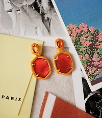Kendra Scott Daphne Enamel Frame Pearl Drop Earrings