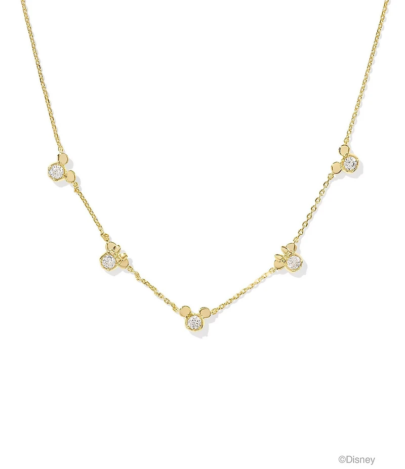 Kendra Scott Disney / Kendra Scott Gold Mickey Mouse & Minnie Mouse Strand Collar Necklace
