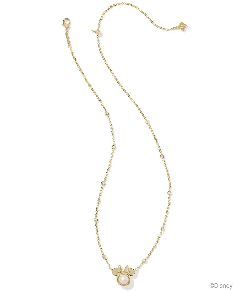 Kendra Scott Disney / Kendra Scott Silver Minnie Mouse Novelty Short Pearl Pendant Necklace