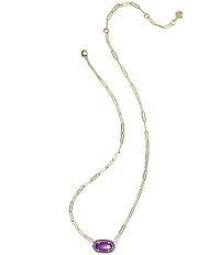 Kendra Scott Elisa Enamel Frame Paperclip Pearl Short Pendant Necklace