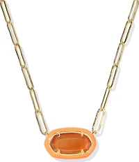 Kendra Scott Elisa Enamel Frame Paperclip Pearl Short Pendant Necklace