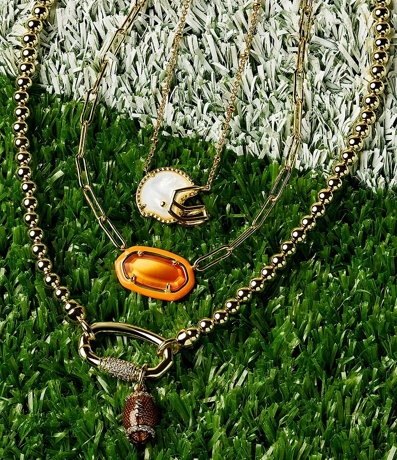 Kendra Scott Elisa Enamel Frame Paperclip Pearl Short Pendant Necklace