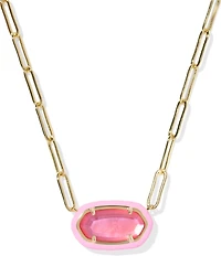 Kendra Scott Elisa Enamel Frame Paperclip Short Pendant Necklace