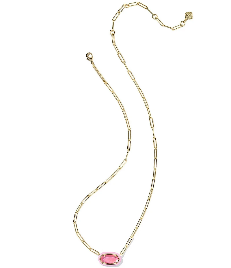 Kendra Scott Elisa Enamel Frame Paperclip Short Pendant Necklace