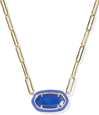 Kendra Scott Elisa Enamel Frame Paperclip Short Pendant Necklace
