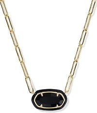 Kendra Scott Elisa Enamel Frame Paperclip Short Pendant Necklace