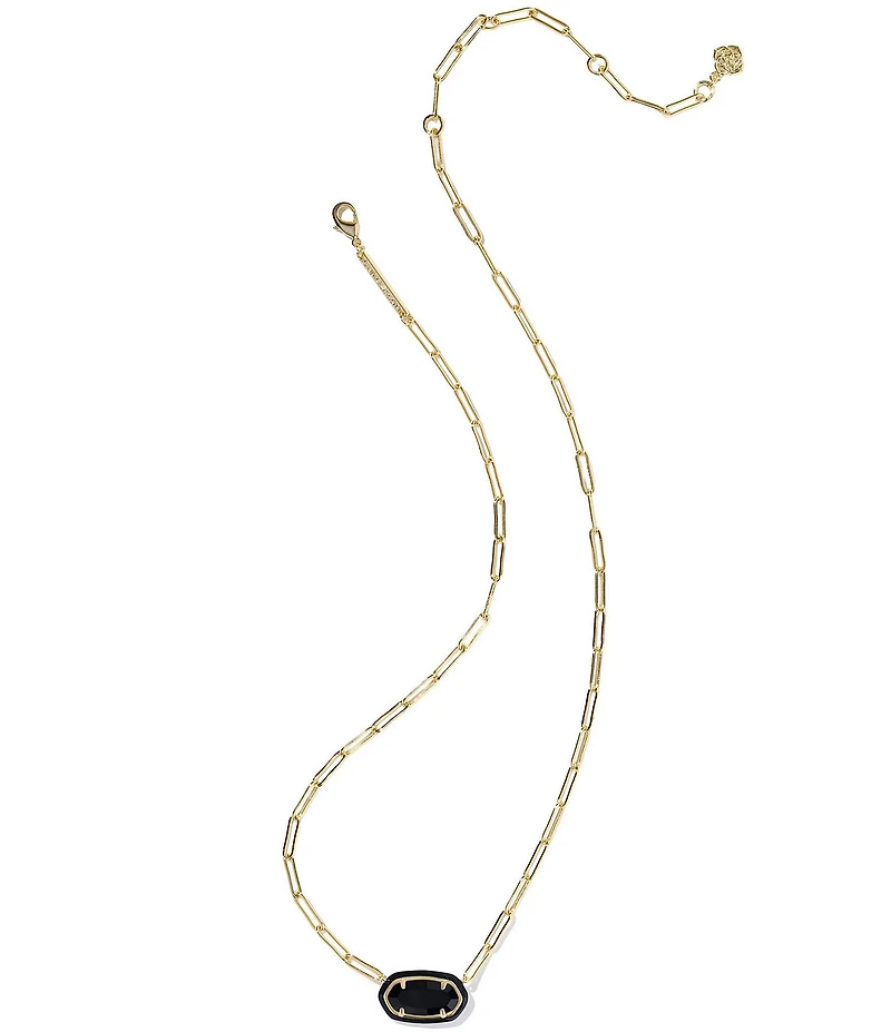 Kendra Scott Elisa Enamel Frame Paperclip Short Pendant Necklace