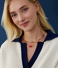 Kendra Scott Elisa Enamel Frame Paperclip Short Pendant Necklace