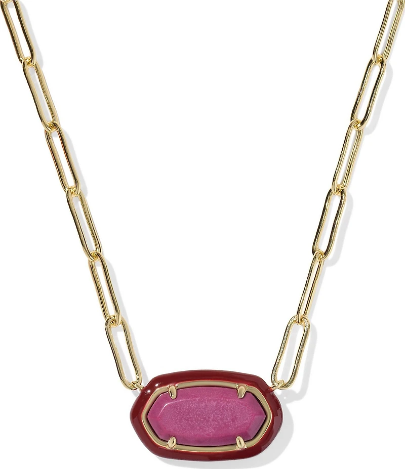Kendra Scott Elisa Enamel Frame Paperclip Short Pendant Necklace