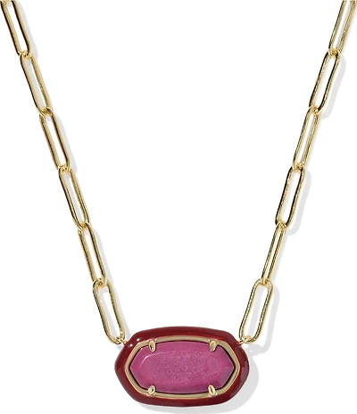 Kendra Scott Elisa Enamel Frame Paperclip Short Pendant Necklace