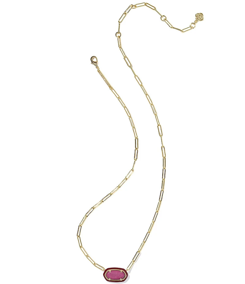 Kendra Scott Elisa Enamel Frame Paperclip Short Pendant Necklace