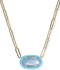 Kendra Scott Elisa Enamel Frame Paperclip Short Pendant Necklace