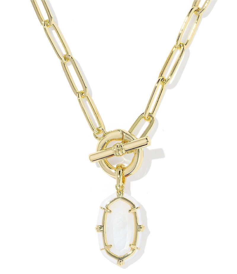 Kendra Scott Elisa Enamel Game Day Link And Chain Short Pendant Necklace