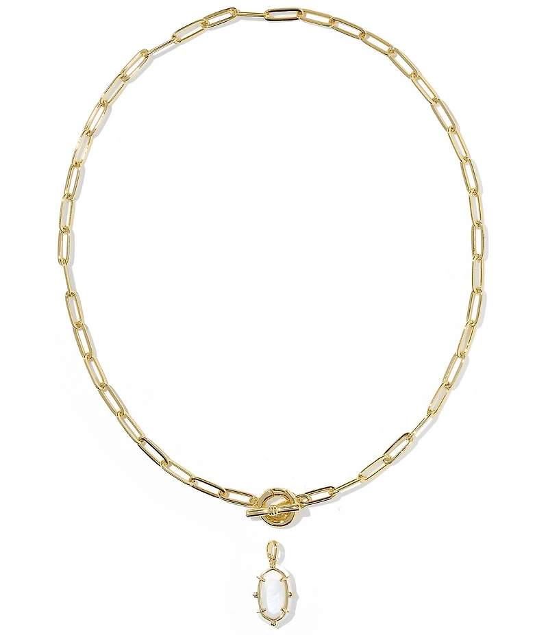 Kendra Scott Elisa Enamel Game Day Link And Chain Short Pendant Necklace