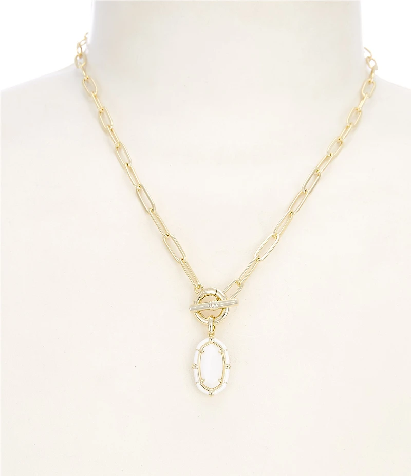 Kendra Scott Elisa Enamel Game Day Link And Chain Short Pendant Necklace