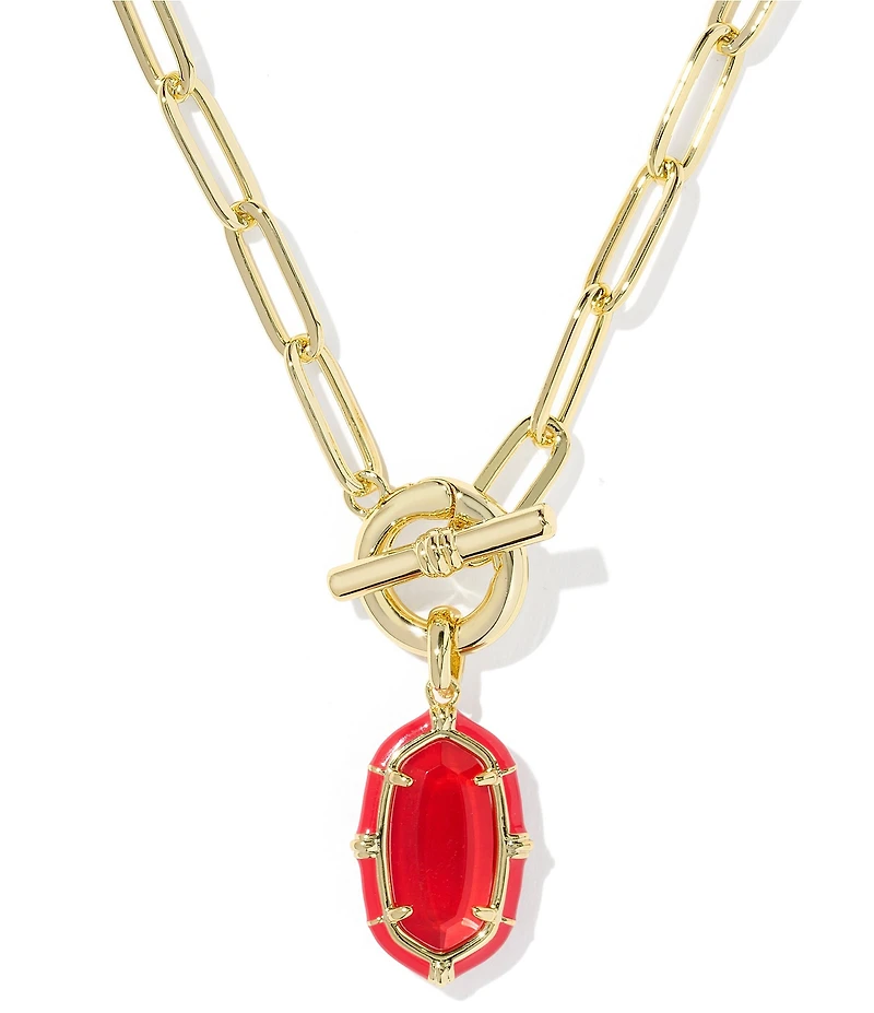 Kendra Scott Elisa Enamel Game Day Link And Chain Short Pendant Necklace