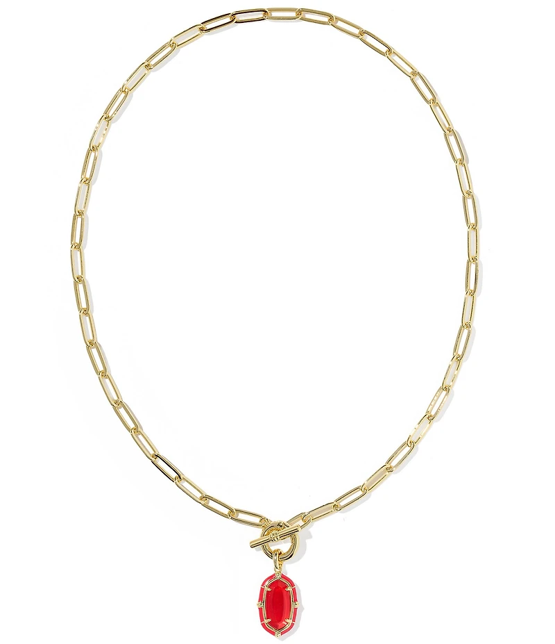 Kendra Scott Elisa Enamel Game Day Link And Chain Short Pendant Necklace