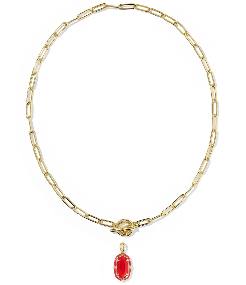 Kendra Scott Elisa Enamel Game Day Link And Chain Short Pendant Necklace