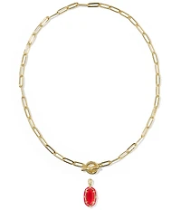 Kendra Scott Elisa Enamel Game Day Link And Chain Short Pendant Necklace