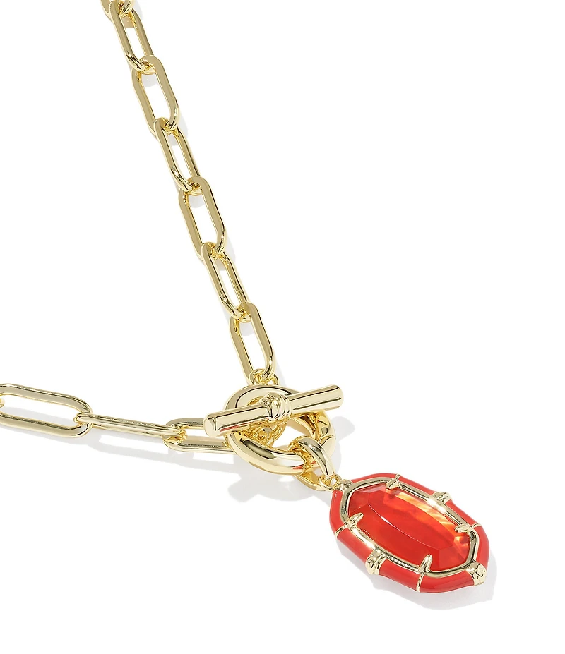Kendra Scott Elisa Enamel Game Day Link And Chain Short Pendant Necklace
