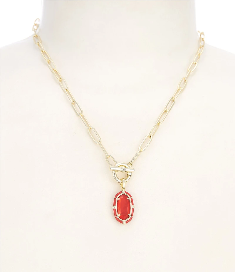 Kendra Scott Elisa Enamel Game Day Link And Chain Short Pendant Necklace