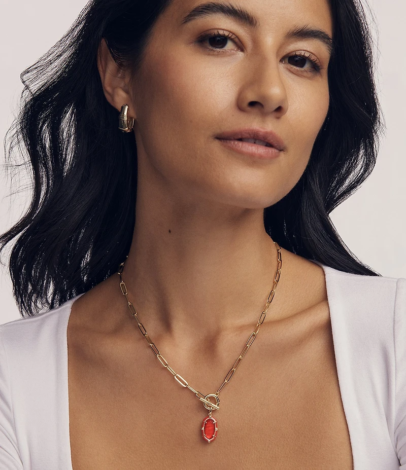 Kendra Scott Elisa Enamel Game Day Link And Chain Short Pendant Necklace