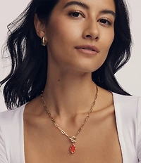Kendra Scott Elisa Enamel Game Day Link And Chain Short Pendant Necklace